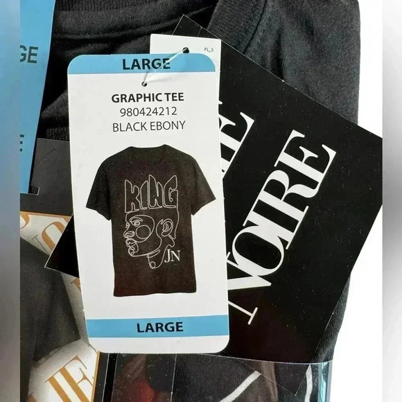 Jolie Noire Men's Black History Graphic Print Short Sleeve Large Crewneck Tee - Picture 4 of 6